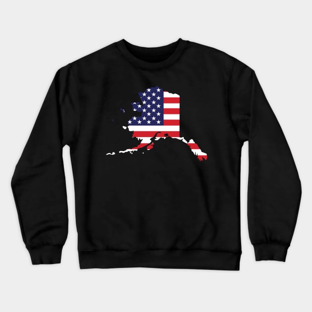Alaska State Shaped Flag Background Crewneck Sweatshirt by anonopinion